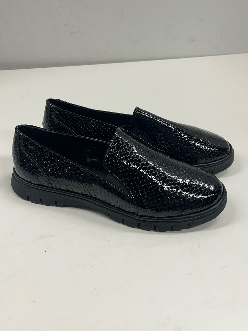 New Spring Step Women's Horizon Loafers in Black Leather Size 39